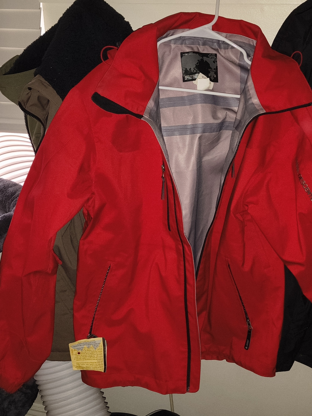 Descente Red Jacket with Pale Pink Interior